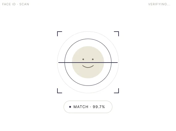 Face ID biometric scan verification