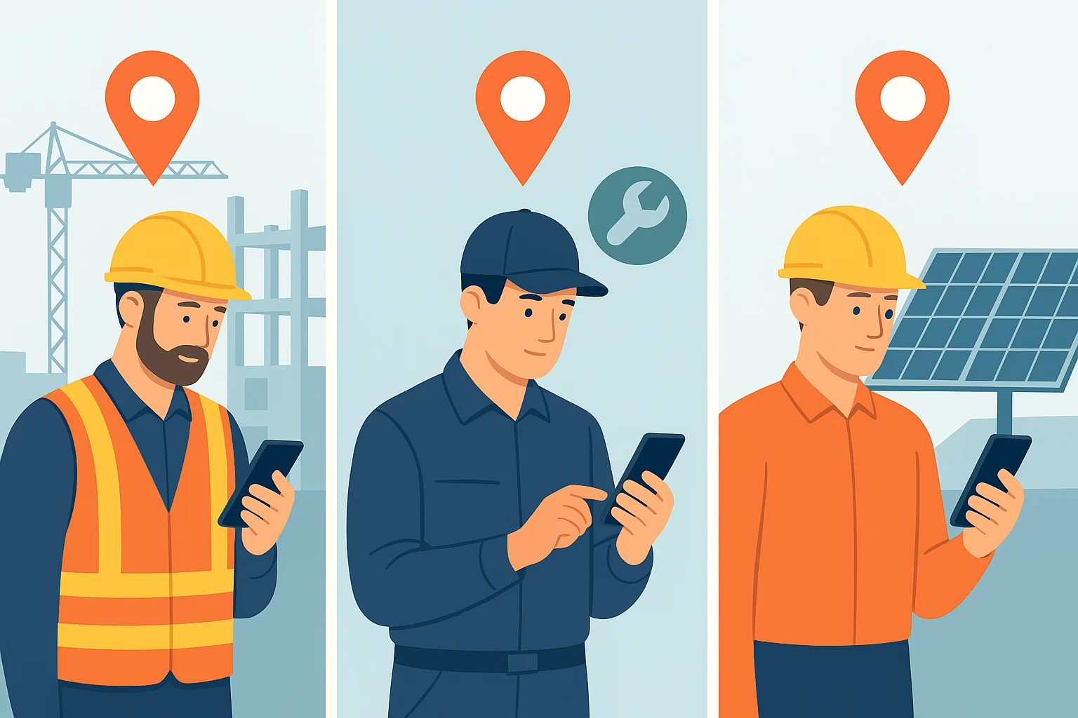geofencing attendance for construction, field service, and renewable energy