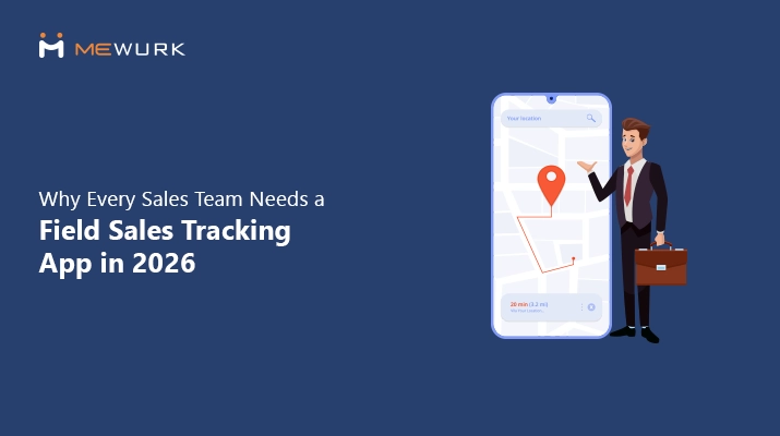 Hero illustration for a blog about a field sales tracking app