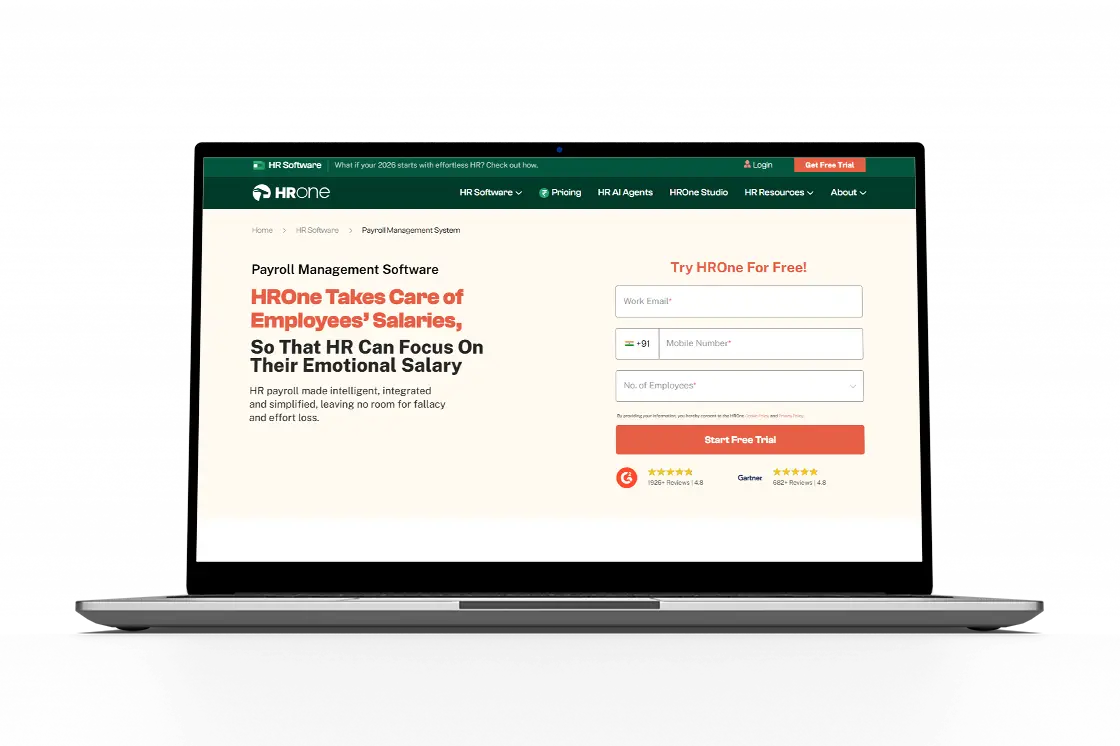 home page of HROne as the best payroll software in gujarat for small businesses