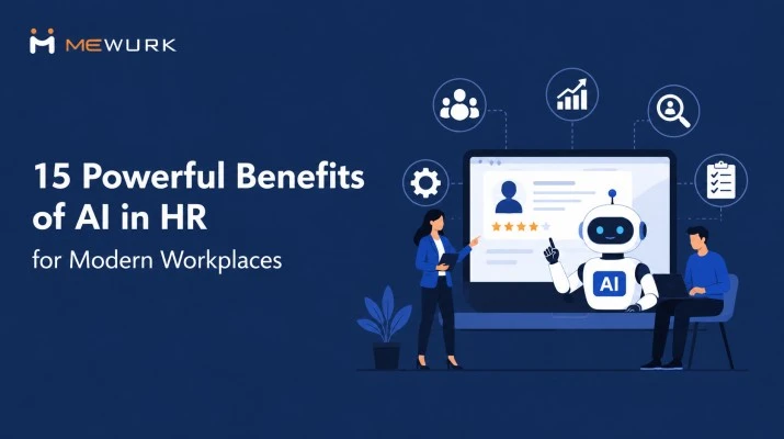 Hero image vector showing the benefits of AI in HR
