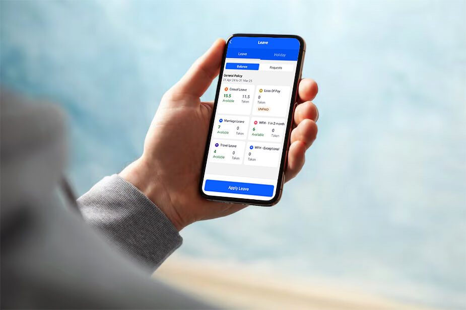 leave reports on mobile leave management system app