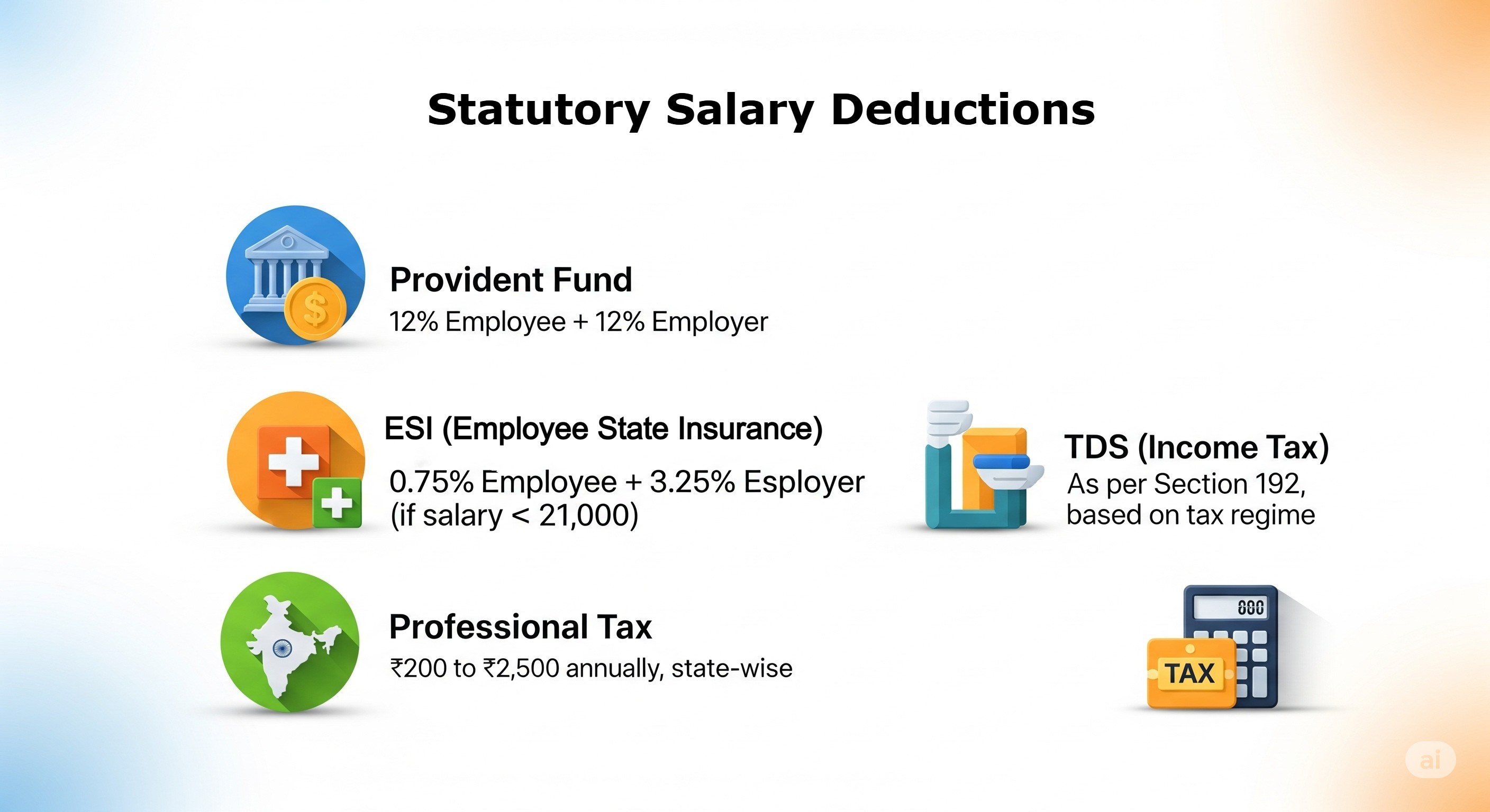 salary payment rules in india regarding statutory deductions
