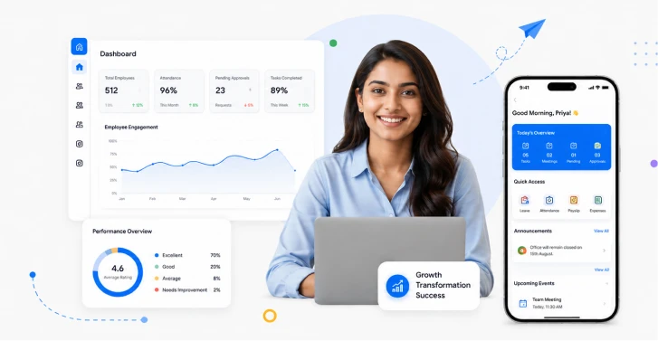 Mewurk HR dashboard and mobile app showing workforce insights