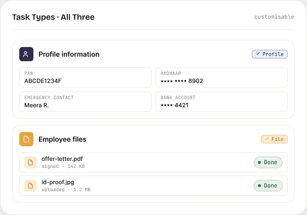 Multiple HR task types